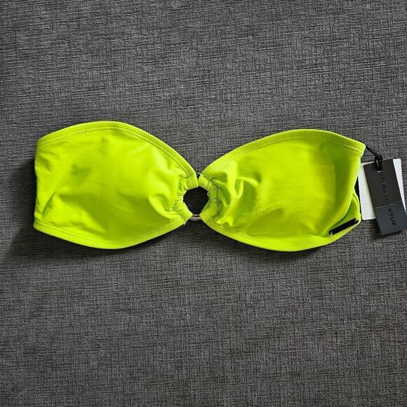 Kendall & Kylie Neon Green Ring Bandeau Bikini Top size Large - Picture 1 of 7